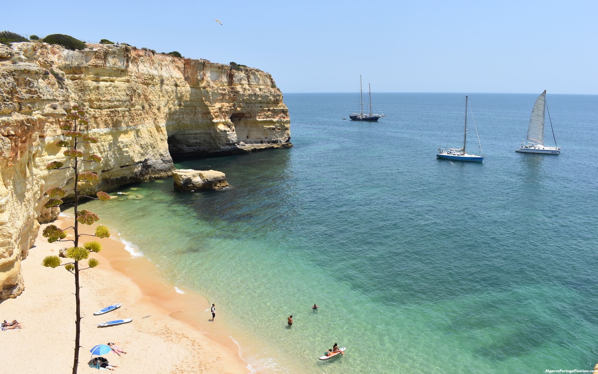 Vista da costa do Algarve, Portugal