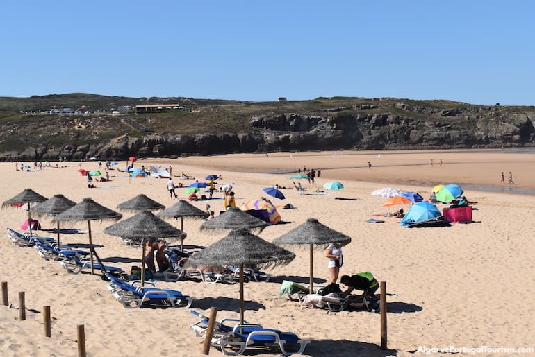 Parasols in Amoreira Beach, Algarve