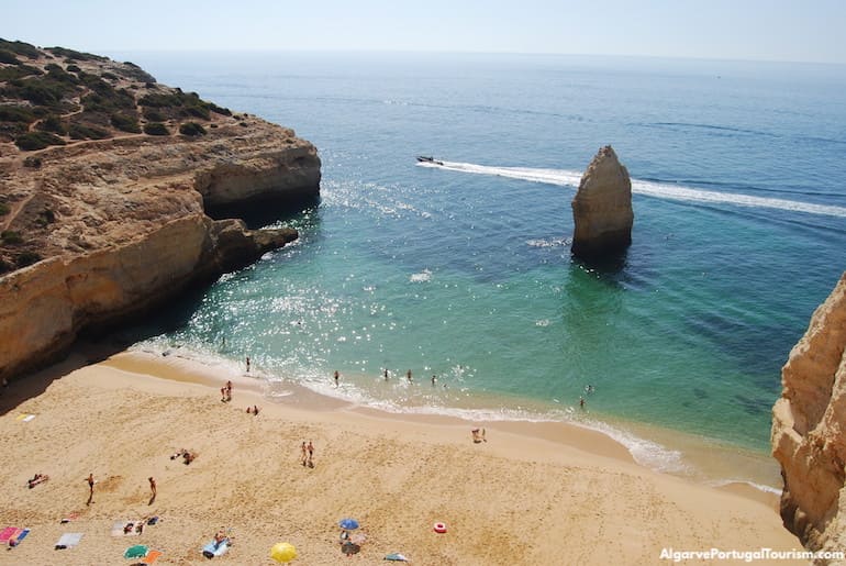 View from the top of the cliff to Praia do Carvalho, Algarve