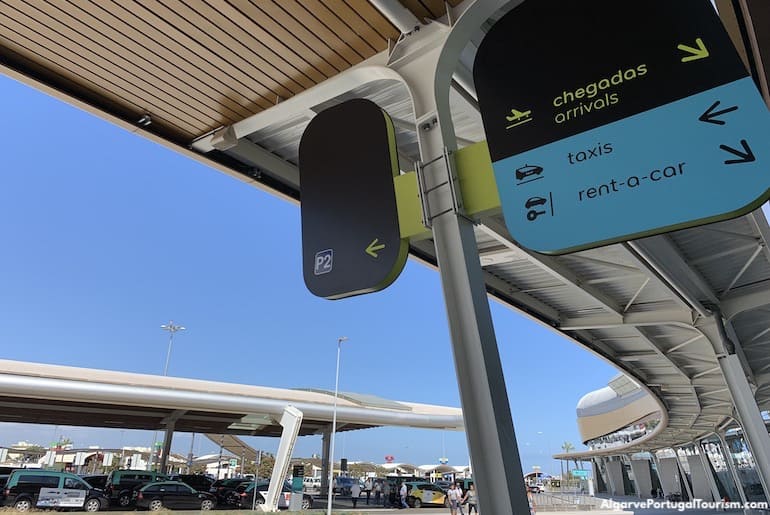 Car rental sign at Faro Airport, Algarve