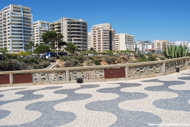 Traditional cobblestone pavement in Praia da Rocha, Algarve