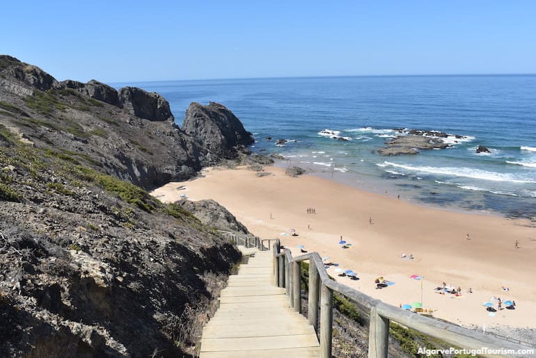 Stairs down to Praia do Vale dos Homens, Algarve