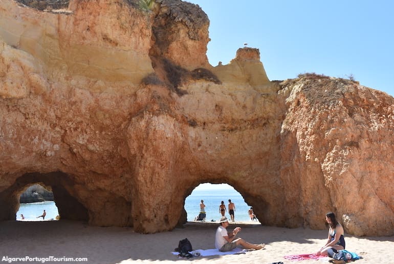 Arches and tunnels in Prainha Beach, Algarve