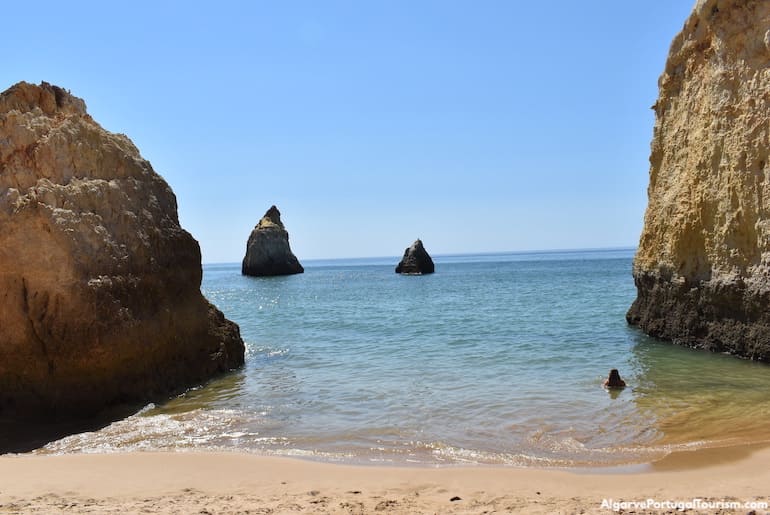 Swimming in Prainha Beach, Algarve, Portugal