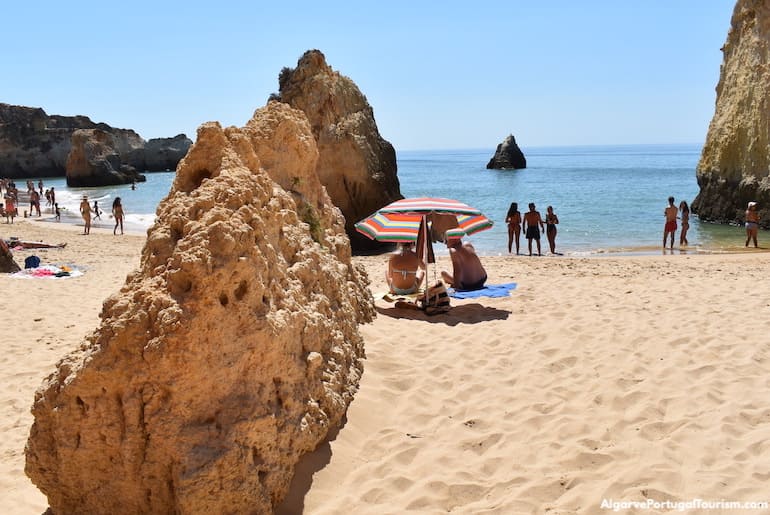 The calm waters of Prainha Beach, Algarve