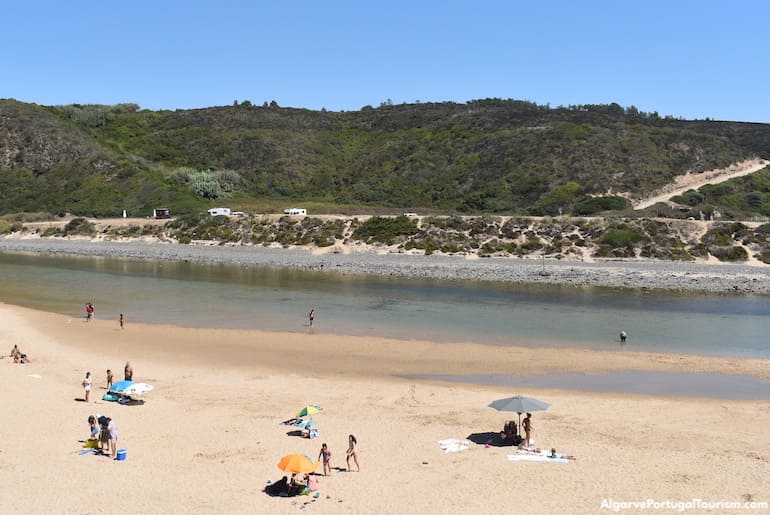 The river side of Odeceixe Beach, Algarve