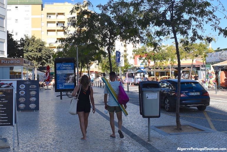 Avenida Tomás Cabreira, the main street behind Praia da Rocha, Algarve