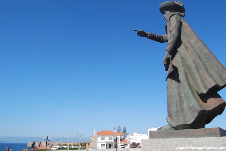 Statue of Prince Henry the Navigator in Sagres, Portugal